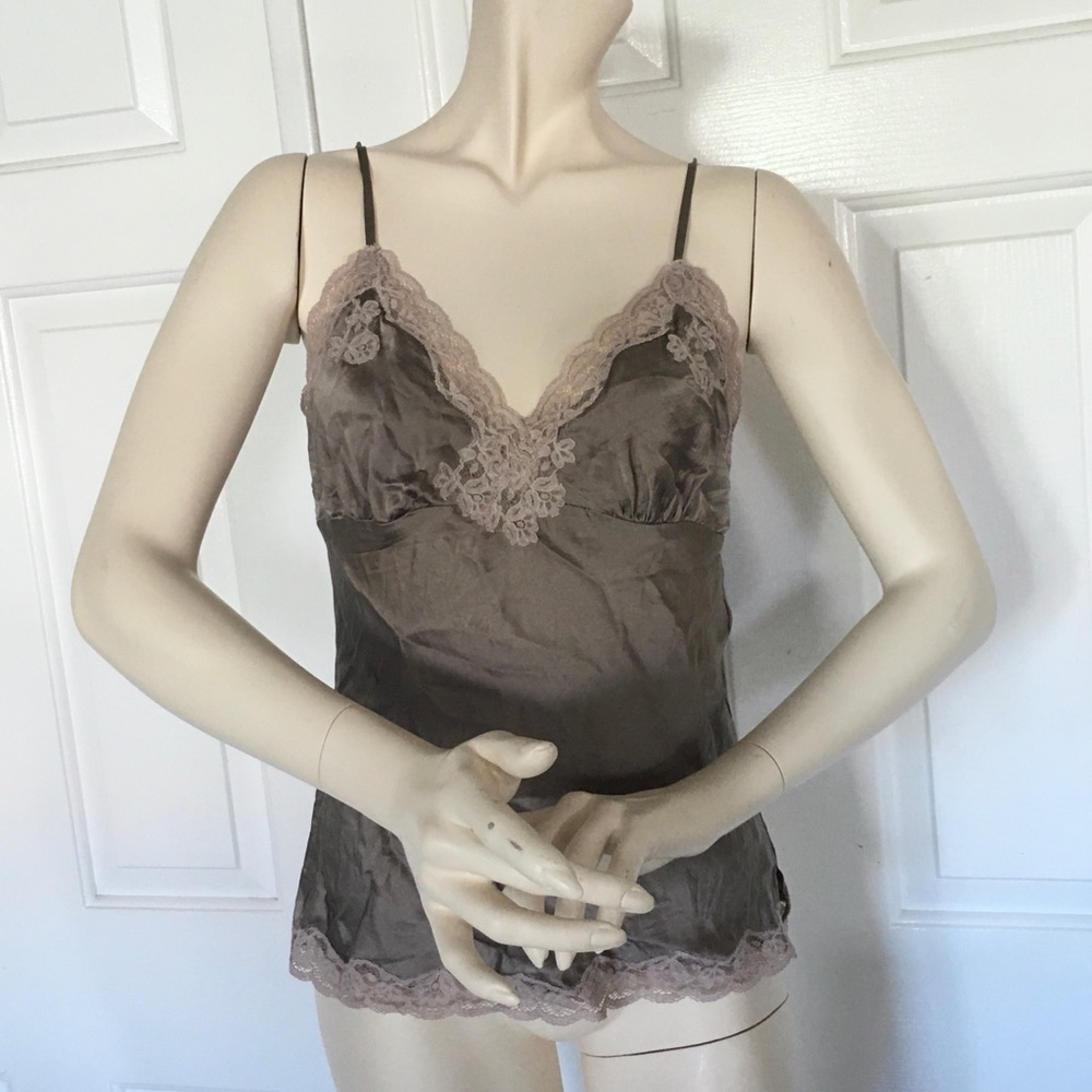 Gold Hawk Silk and Lace Camisole, Size S